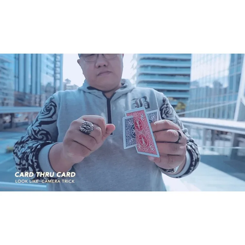 Cruz alucinação interseção truque cartão truques de magia perto adereços mágicos ilusões rua cartão mágico através da factura mentalismo