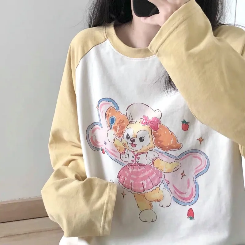 

Japanese Cute Rabbit Cartoon Anime Tops Long Sleeve T Shirts Raglan Sleeve Loose Kawaii Clothes Autumn Winter All-match Teenage