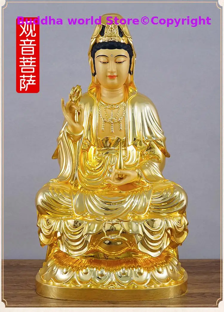 

high grade gilding copper Guan yin bodhisattva PUSA Patron saint Buddha statue HOME shrine bless safe health good LUCK 26CM