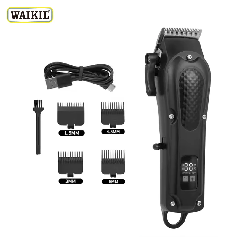 WAIKIL tagliacapelli elettrico professionale da uomo tagliacapelli elettrico multifunzionale da barbiere USB ricaricabile senza fili elettrico