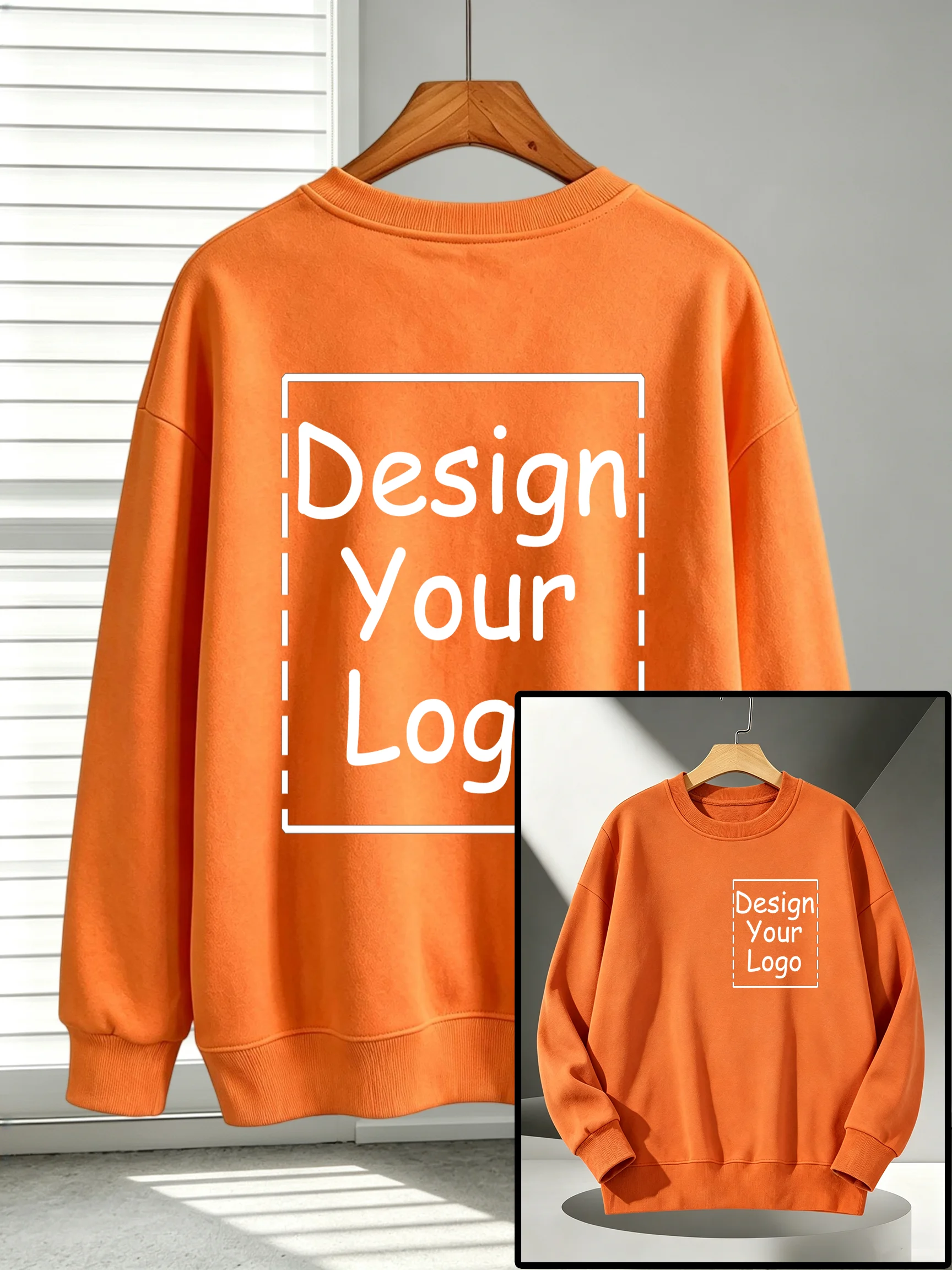 Herren-Freizeit-Sportpullover, personalisierbar, mit individuellem Aufdruck, Sweatshirts, Herbst-Fleece, O-Ausschnitt, Streetwear, Team-All-Match-Kleidung – Detail 14