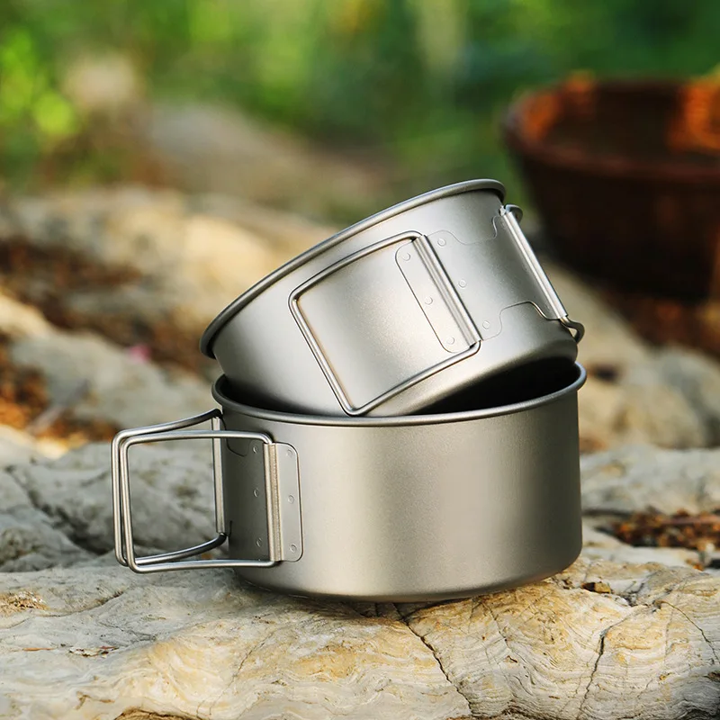 Camping Titan Kochtopf Schüssel Tasse Mehrzweck Ultraleichter Klappgriff 450 ml 600 ml