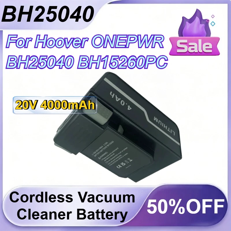 

BH25040 20V 4000mAh Cordless Vacuum Cleaner Battery for Hoover ONEPWR BH25040 BH15260PC BH15030 BH25030 BH53600V