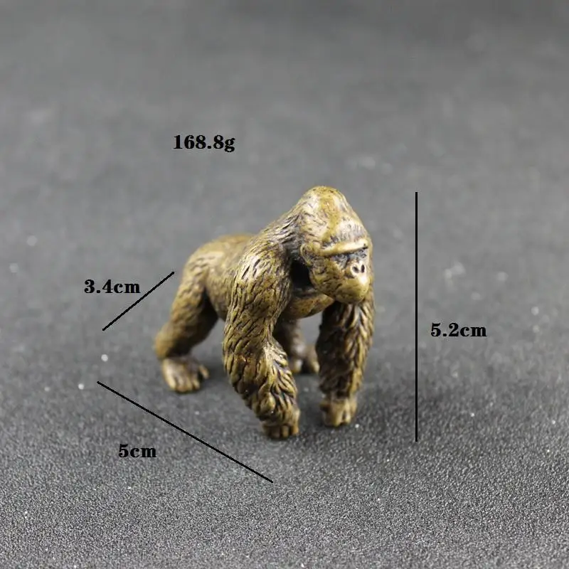 copper King Kong Gorilla Statue Small Tea Pet Ornaments Orangutan Sculptures Figurines Decorative Handicrafts christmas gifts