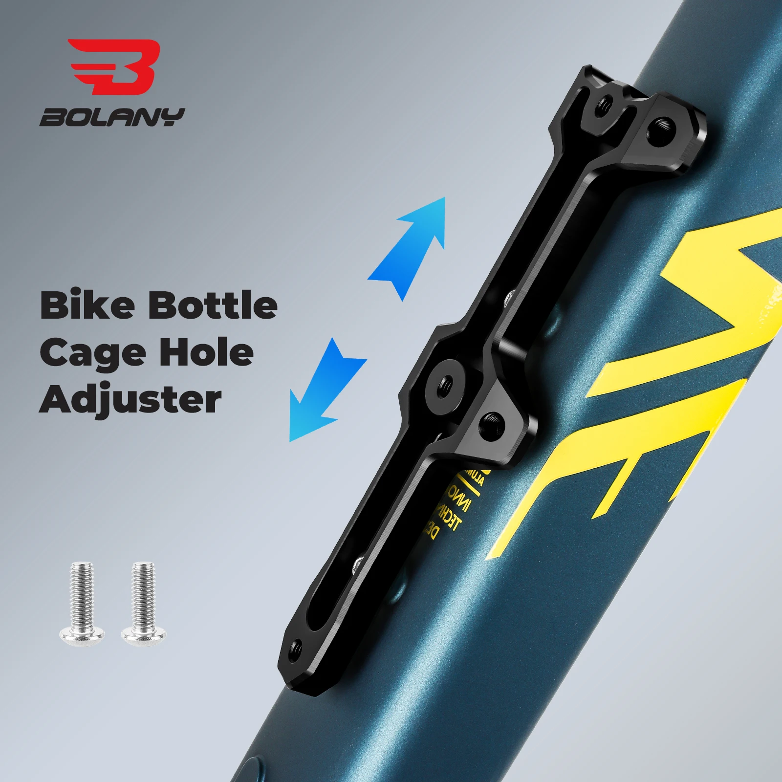 Bolany bicicleta garrafa gaiola extensão rack cabeça dupla liga de alumínio copo água chaleira titular extensor quadro peças ciclismo