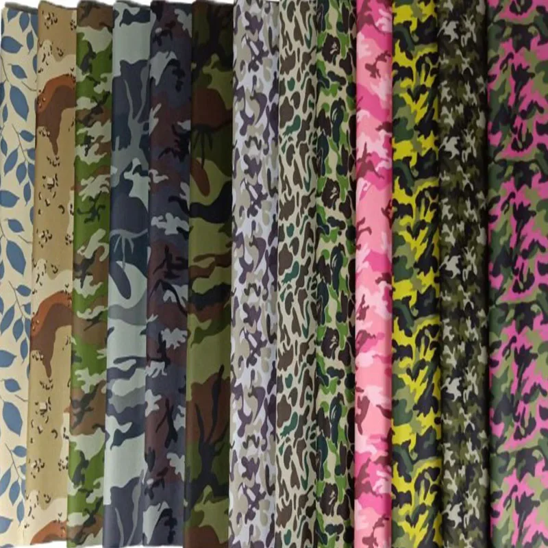 Waterproof Fabric Oxford By The Meter for Awning Tents Sewing Thickened Printed Camouflage 600D PVC Coating Cloth Green Pink Diy