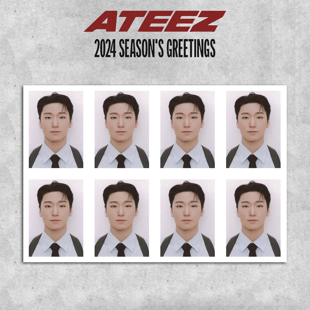 Kpop ATEEZ 2024 Season's Greetings One Inch ID Photo Yunho Mingi