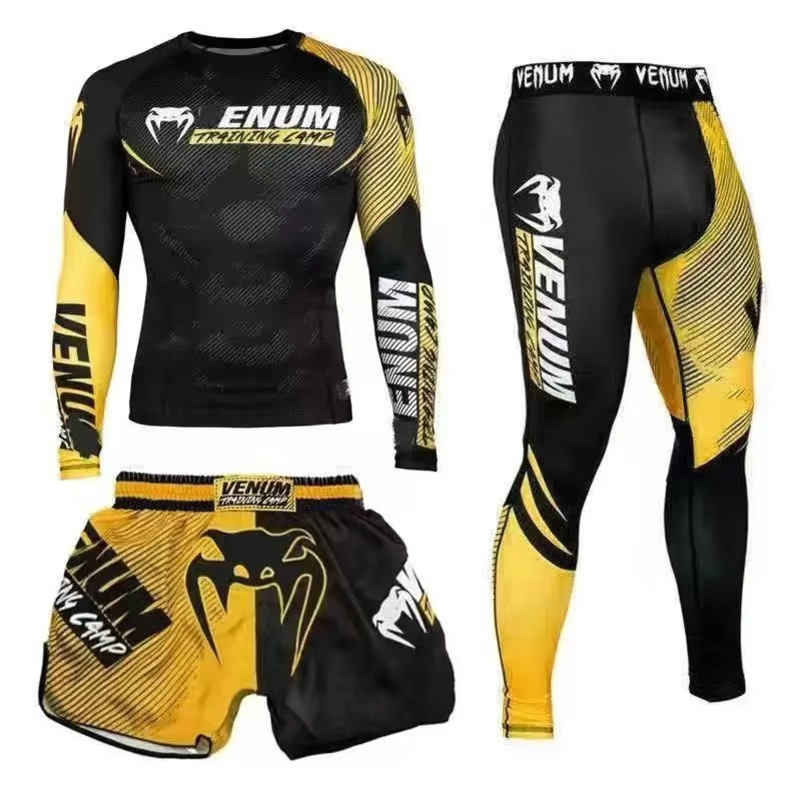 

Rash Guard BJJ MMA Shorts+T-shirt Sets Men Rashguard Boxing Fight Wear Muay Thai Grappling Jiu Jitsu Training No Gi Sportsuits