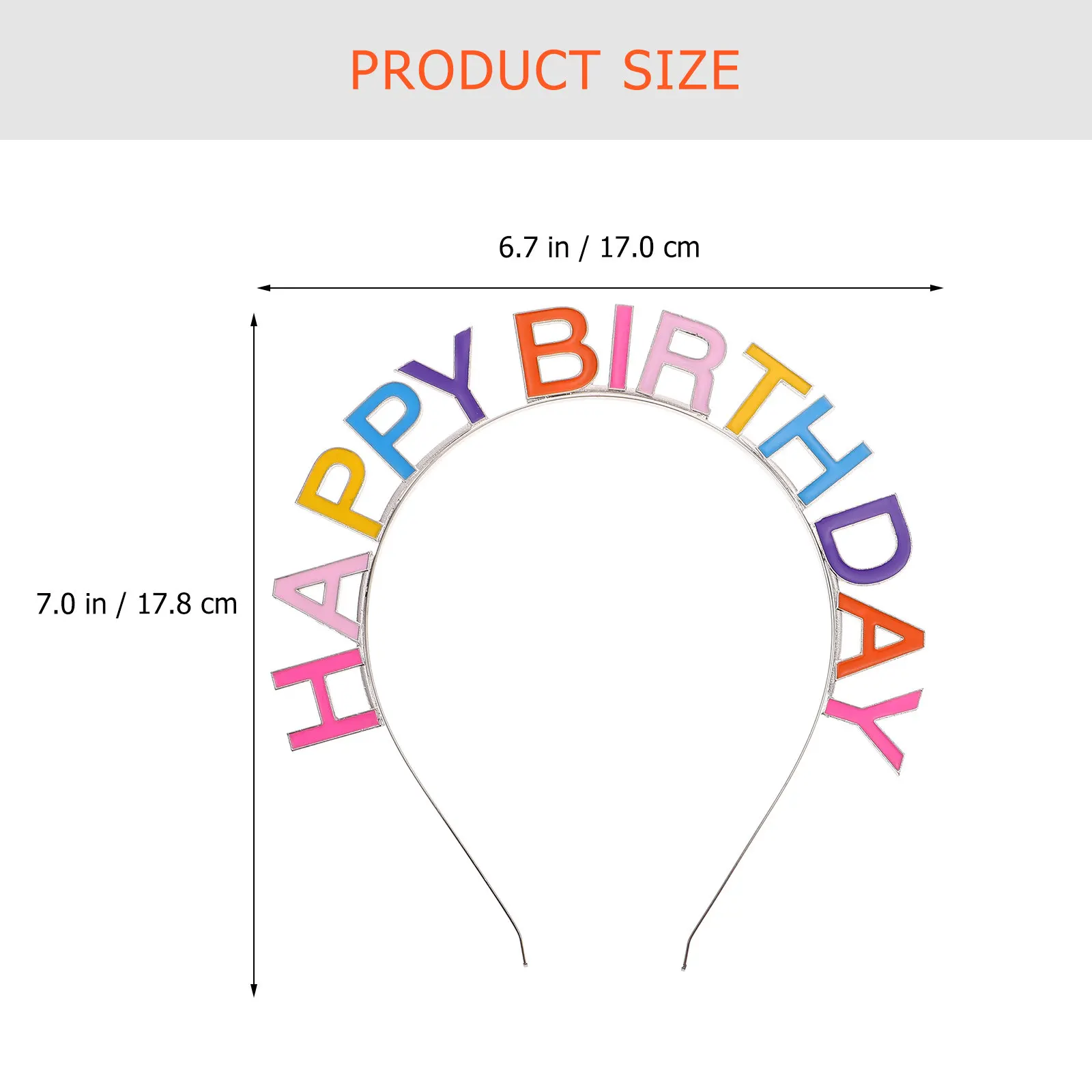 Birthday Hairband with Letter Design, Metal Headband for Party Photo Prop and Hair Accessory