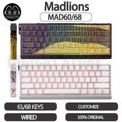 Madlions Mad 60He Magnetische schakelaar Mechanisch toetsenbord MAD68 Bedraad toetsenbord Hot Swap Mad60he Aangepaste Esports Gamer-toetsenbord Geschenken