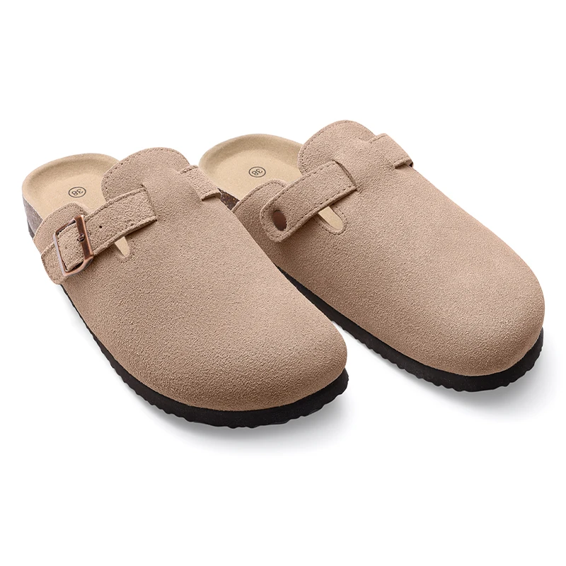 Eyriphy tamancos sapatos dos homens mules unisex sandálias de cortiça mules tamancos de couro mulas camurça tamancos clássico cortiça tamancos masculino sandália