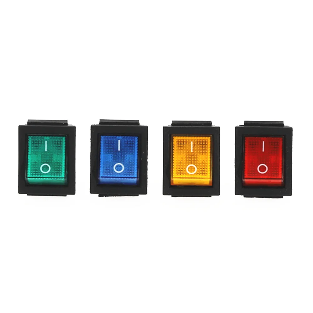 1Pcs KCD4 Rocker Switch Power Switch Self-Lock 2 Position 6 Pins With Light 15A 250VAC/20A 125VAC 32*25mm