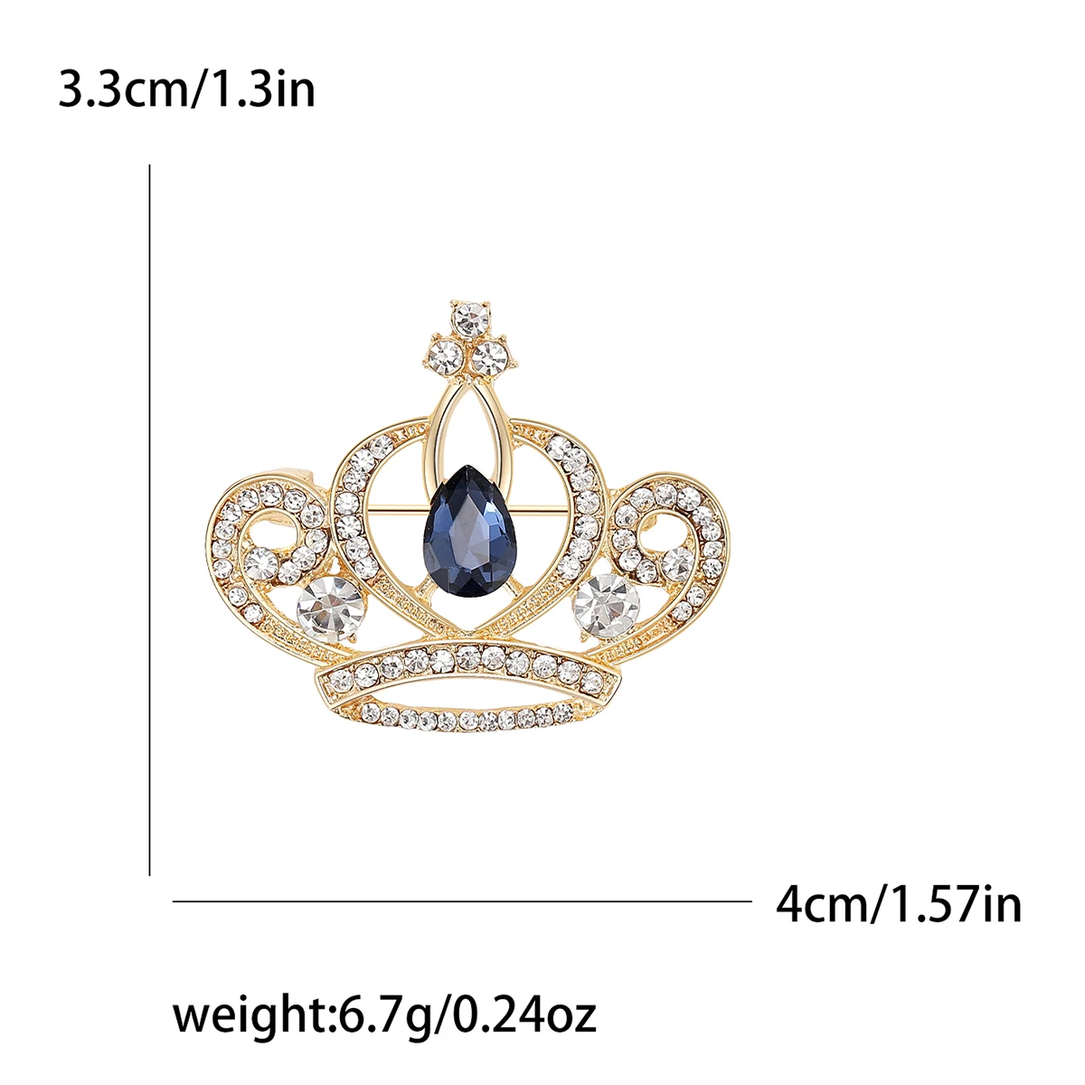Beaut&Berry Rhinestone Crown Brooches for Women Unisex Glamour Pins Friends Party Gifts Banquet Jewellery Accessories