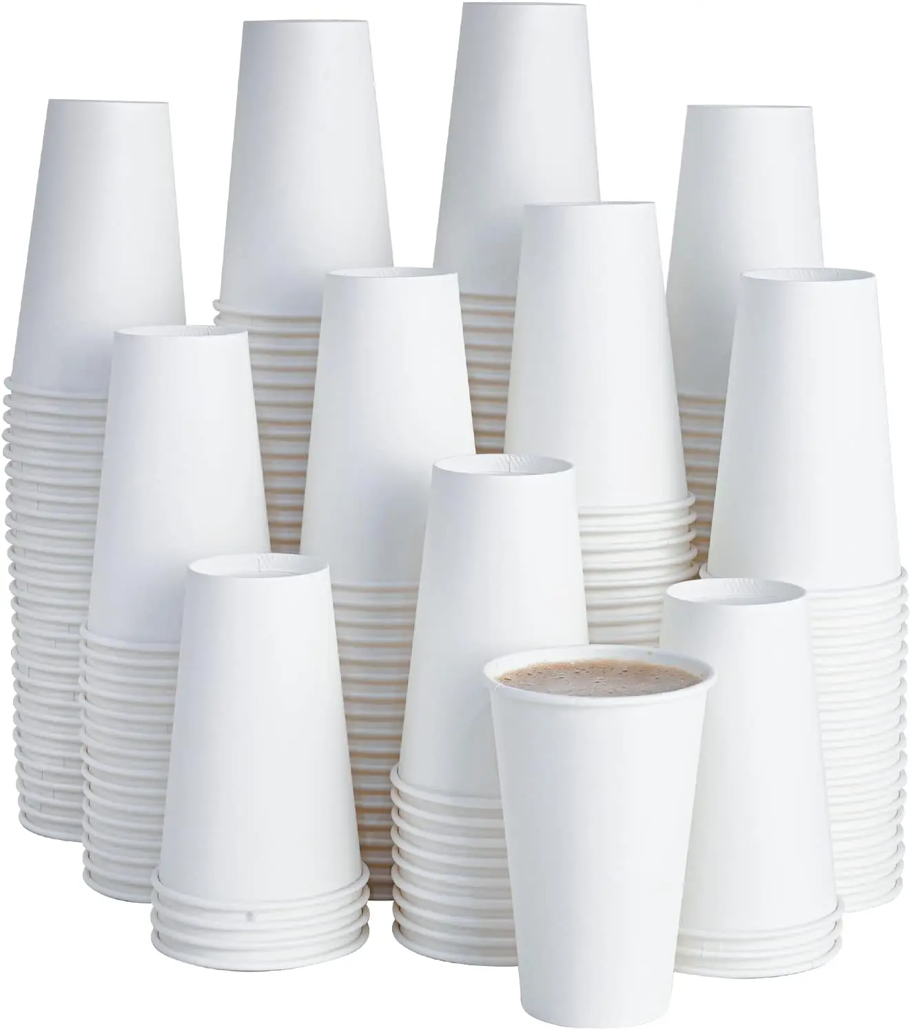

210 Pack 16 oz Disposable Paper Coffee Cup, Hot/Cold Beverage Drinking Cups for Water, Paper Coffee