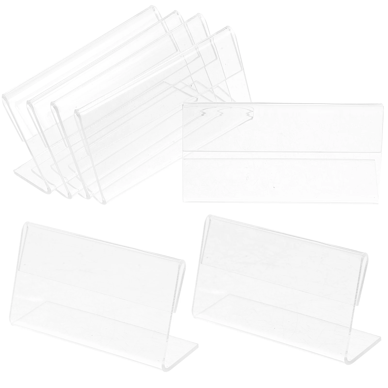

20pcs Acrylic Price Tags 7x4cm Lightweight Reusable Display Stands for Supermarket Store Food Label Card Holders Professional
