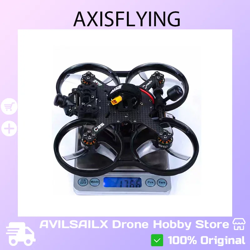 

Axisflying Cineon C25 V2 2-дюймовый FPV-дрон Cinewhoop BNF с GPS, аналоговая HD-система — готовая к кинематической съемке 4S