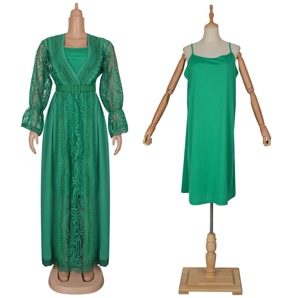 

2026 Fashion Dashiki Plus Size African Party Dresses for Women Ankara Lace Wedding Gowns Elegant Christmas Muslim Maxi Dress