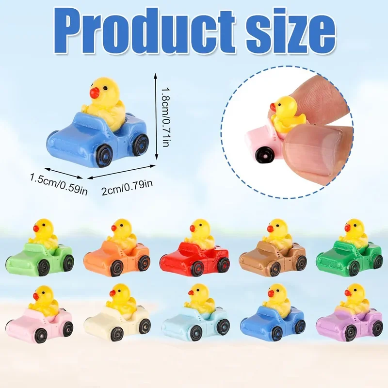 10/20/50 قطعة البط الراتنج الصغير في تماثيل السيارات ، المنمنمات الحيوانات الجنية اللطيفة ، المشهد الصغير لتقوم بها بنفسك لوازم الديكور المنزلي الحرفية #2