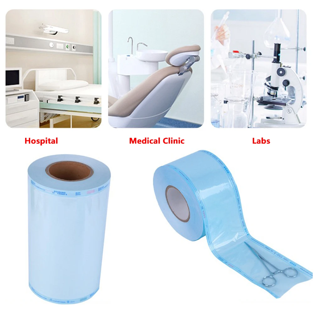 Disposable Autoclave Bags Roll Length 200M Self Seal Sterilization Pouches Medical-grade for Nail Tattoo Dentistry Accessories