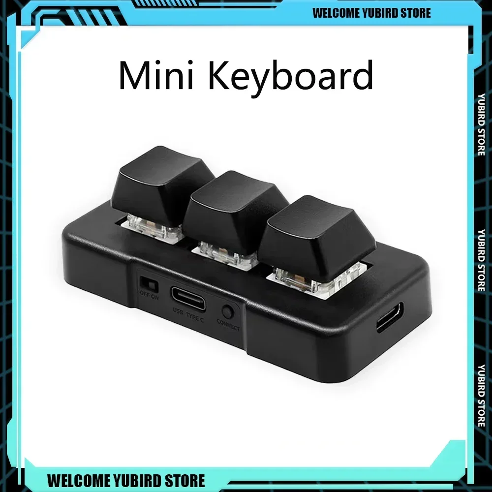 MK321BT 3-key Mini Customized Keyboard Bluetooth Wireless Switch USB+BT Dual-mode Keyboards Office Gaming Multimedia Keyboard