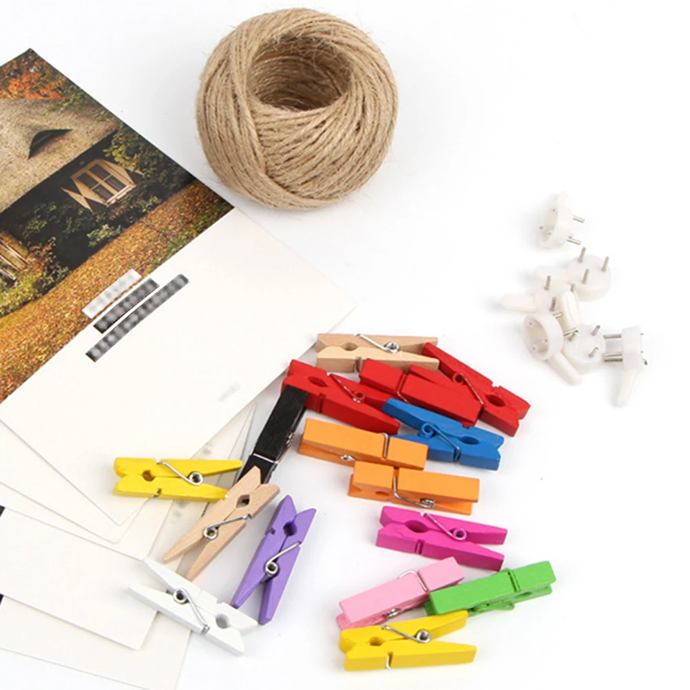 

50Pcs Heavy Duty Wooden Photo Clips Heart Design for Photos Crafts Gifts Home Decor Wood Photo Clips Clothes Pins