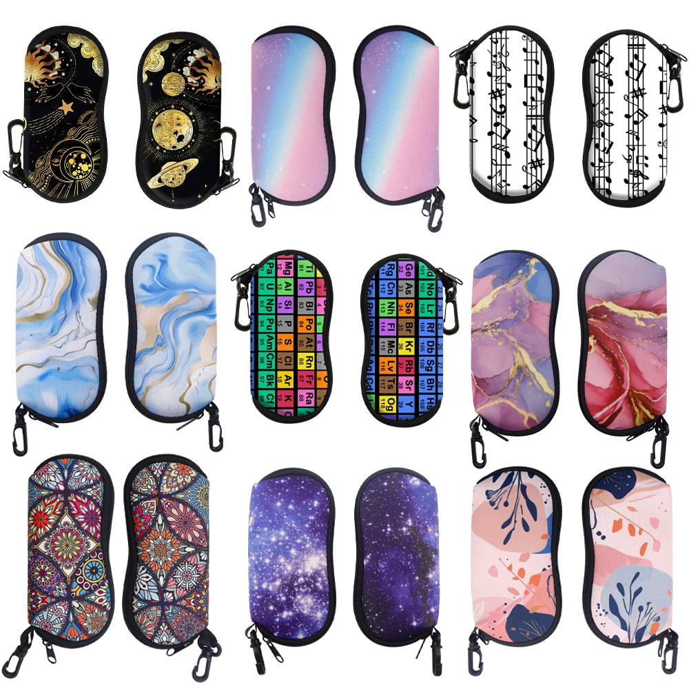 Colourful Floral Flower Shell Eyeglasses Protector Cases Women Men Portable Sunglass Case Glasses Bag 1pc