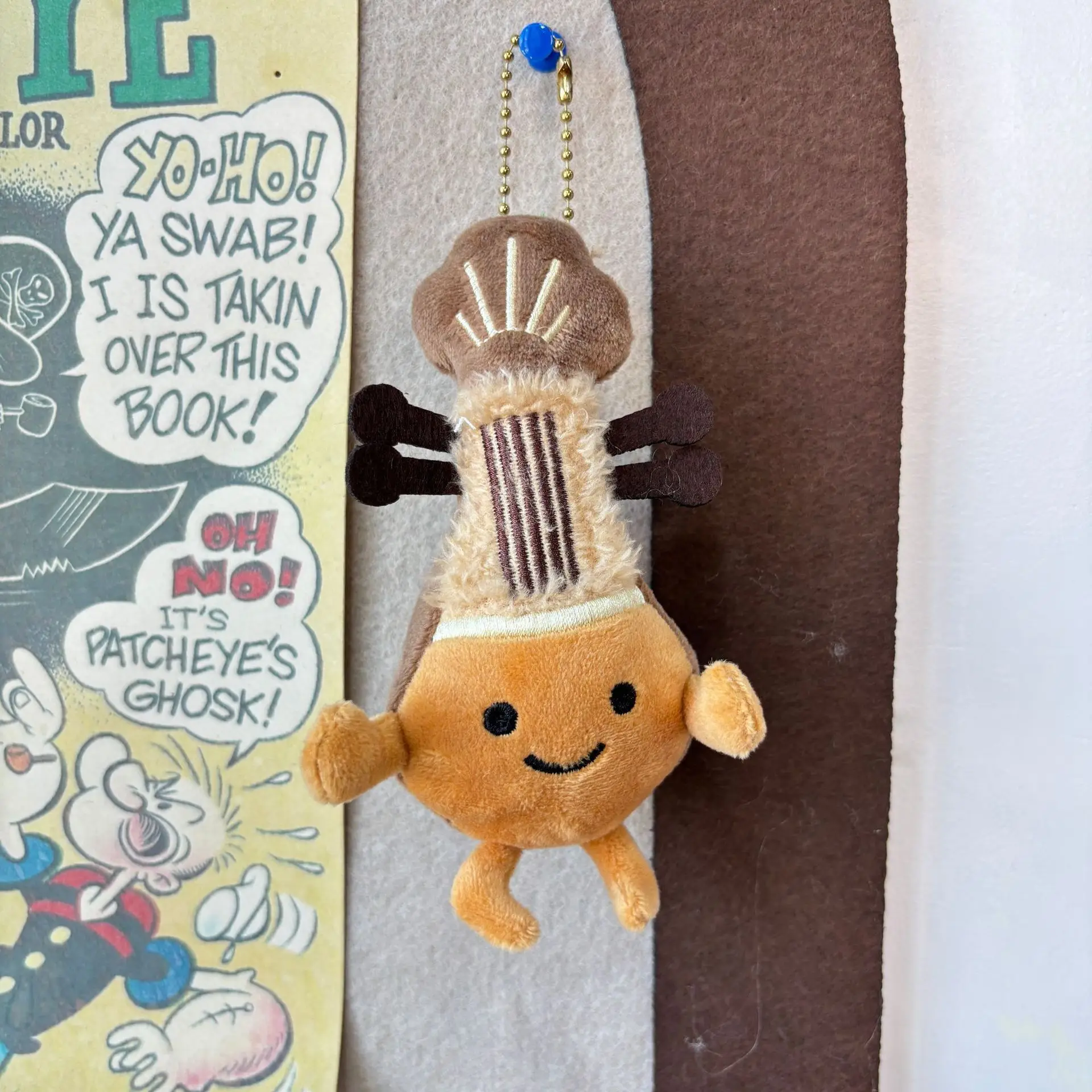 

Cute Cartoon Lute Instrument Keychain Plu Toy Doll Bag Pendant Pull Toy Doll Pluie Small Gift Universal Age PP Cotton