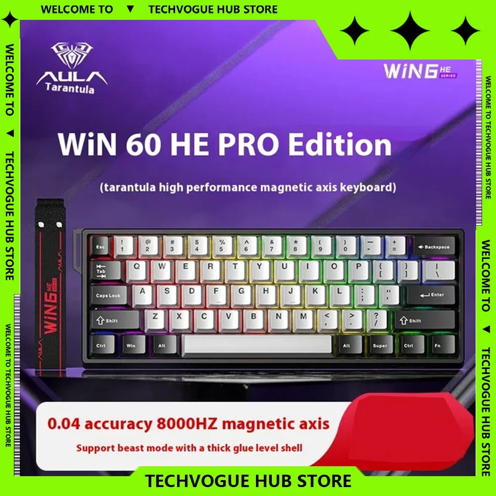 Aula Win60 Win68 He 8k con cable interruptor magnético intercambiable en caliente teclados RGB Esports teclado mecánico personalizado para jugar para cumpleaños
