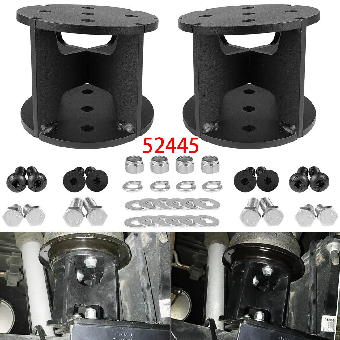 

TENG MILE 52445 Air Lift Spacers 4” Angled Compatible with Most Lift Kits Car Accessories