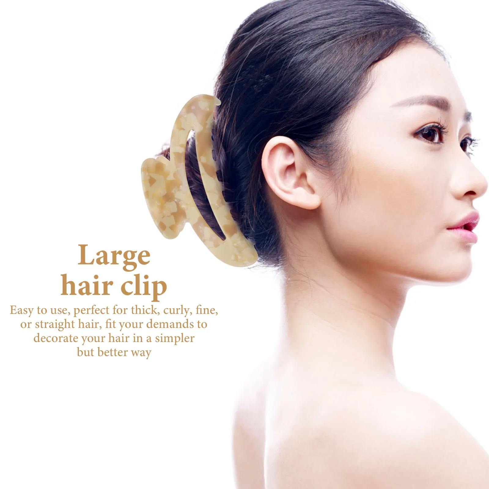 

Jumbo Marble Moon Зажимы для женщин Большой зажим для когтей Густые волосы Элегантные аксессуары Вечеринка Банкет Ежедневное использование Ацетатный лист премиум-класса