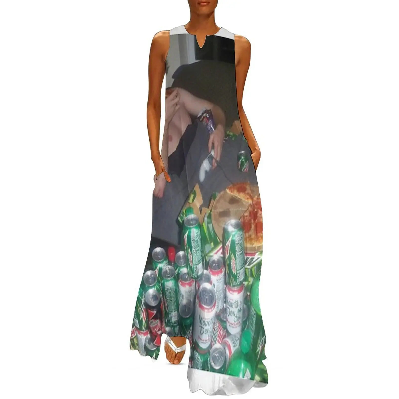 

pizza and dew Long Dress dresses for women luxury dress Woman clothing summer dress korean women