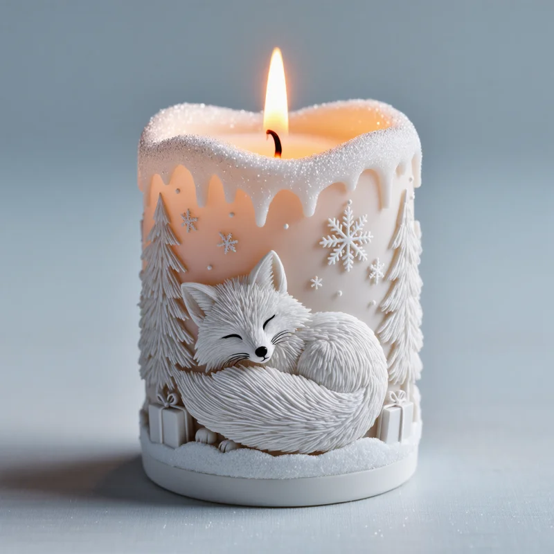 [Gift Selection] Healing Fox Aromatherapy Candle Silicone Mold, Sleeping Fox Shaped Candle Making, Creative Gift for Holidays and Birthdays, Cozy Atmosphere Decoration ​