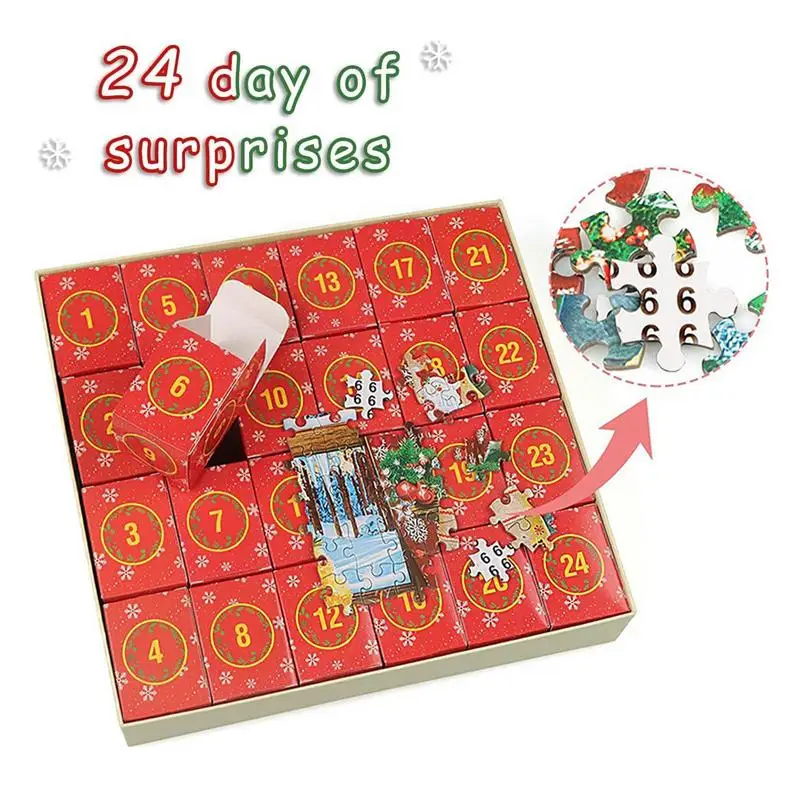 Christmas Advent Calendar Surprise Countdown Advent Calendar Jigsaw Puzzles Festival Theme Festival Party Favor Gifts Supplies