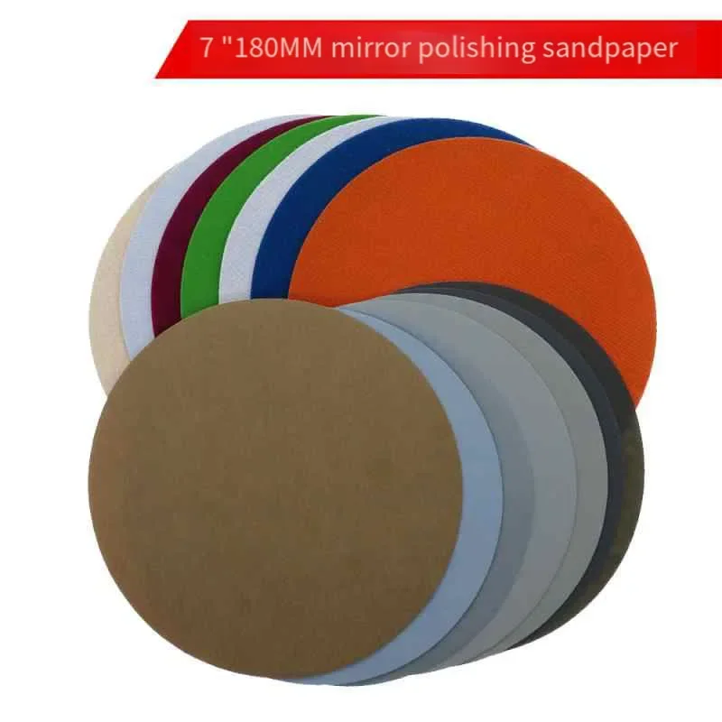 7" 180mm Sanding Discs Grit 800-10000# Flocked Sandpaper Disc Hook&Loop Pad For Abrasive Grinding Polishing Tool Dry/Wet 3~50Pcs