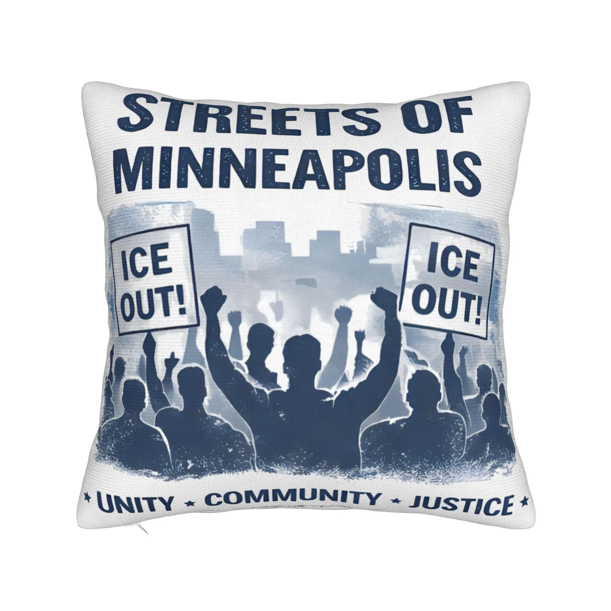 Decorative Pillowcase Streets Of Minneapolis Right Now ICE Out Merchandise Bed  Throw Pillow Case Cover Zipper Multi-Size