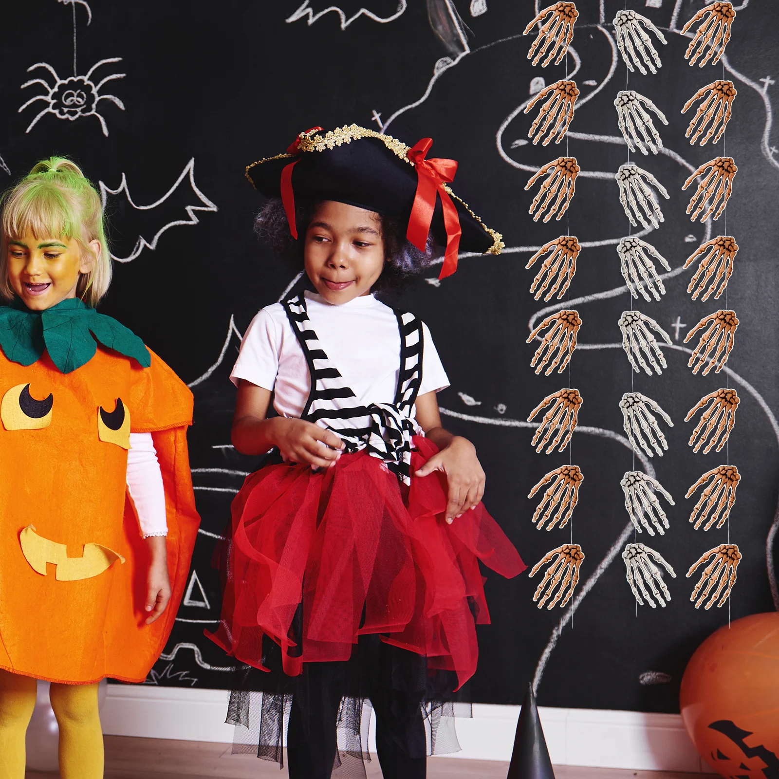 

6Pcs Hand Banner Halloween Party Decoration Spooky Pull Flower Bunting Indoor Outdoor Creative Supplies