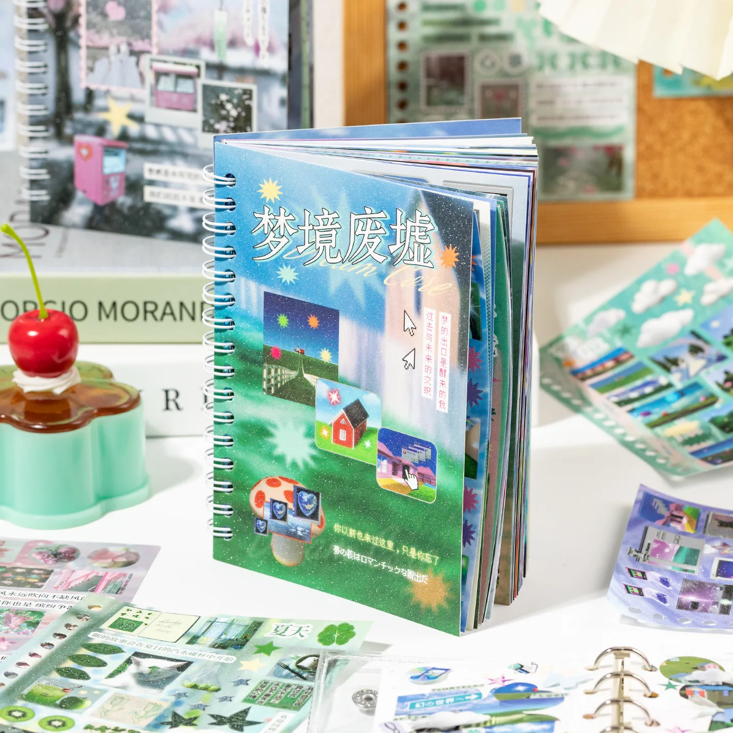 

Набор из 1/2 рулонов декоративных наклеек для дневников, чехлов для телефонов и коллажей, серия Time Reshaping, стиль Dream Core