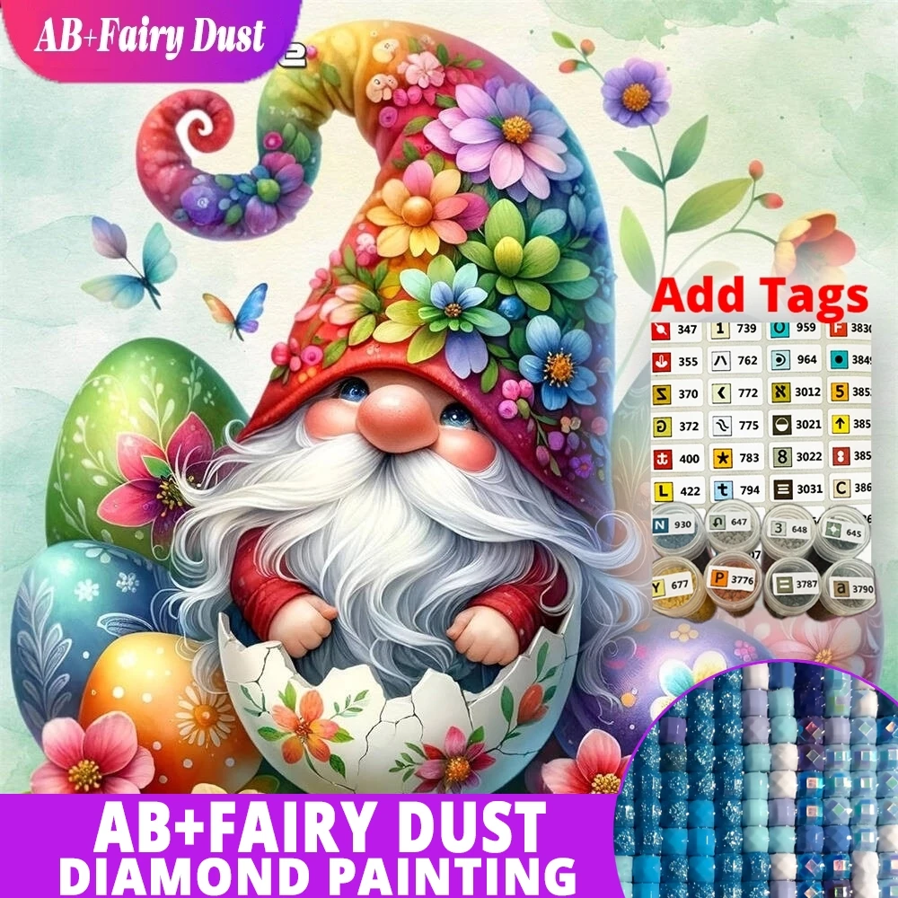 

AB Фея Пыль Новое поступление Алмазная вышивка Гном DIY Картина Персонаж мультфильма Набор для рукоделия Пасхальное яйцо Мозаика Портрет Детский подарок
