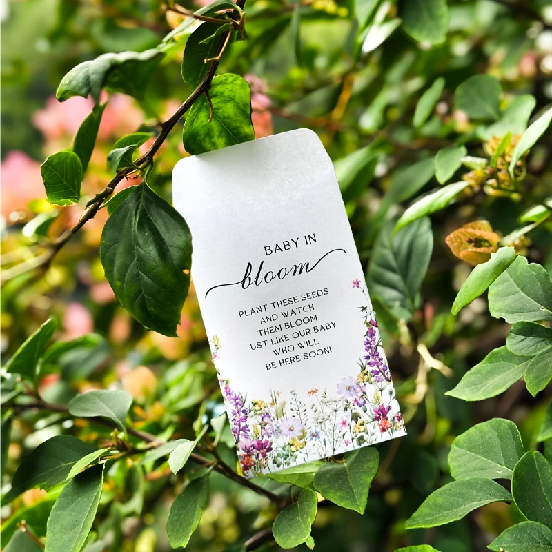 50 Pcs Let Love Grow Seed Packets Wedding Favor for Guests Bulk Envelope Kraft Bag with Window Flower Resealable Seed view 6