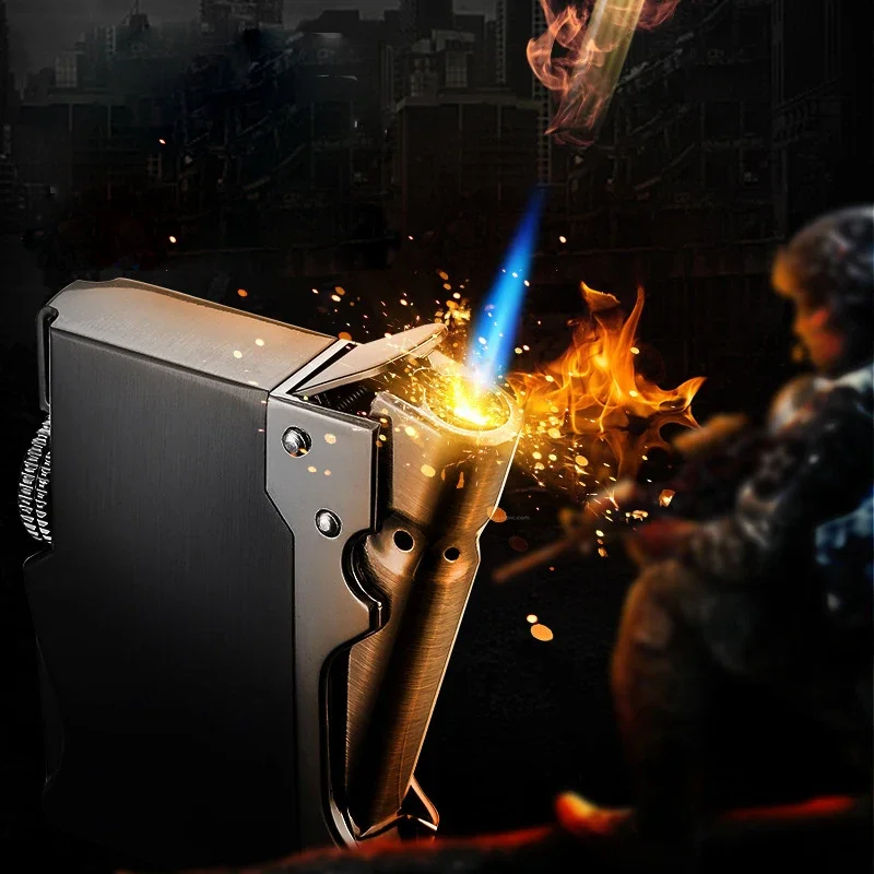 

NEW Smoking Accessories Portable Metal Windproof Cigar Cigarette Lighter Gift Butane Gas Lighter Unusual Torch Lighters