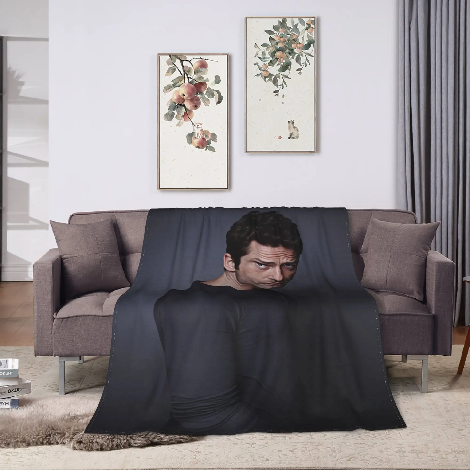 Gerard Butlers Plush Blankets Children  Flannel Throw Blanket For Outdoor Soft Warm Design Quality Bedspread Birthday Gift