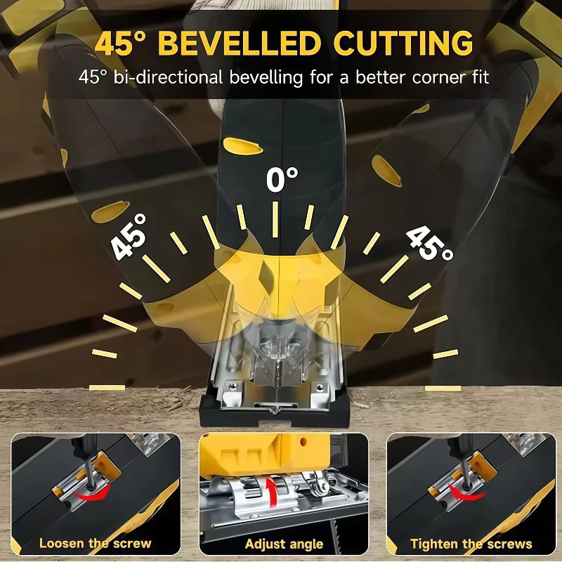 เลื่อยจิ๊กซอไร้สาย Dewalt 3000 รอบต่อนาที แบบไร้แปรงถ่าน 20V เครื่องมือไฟฟ้าอเนกประสงค์แบบพกพา ปรับได้ สำหรับงานไม้