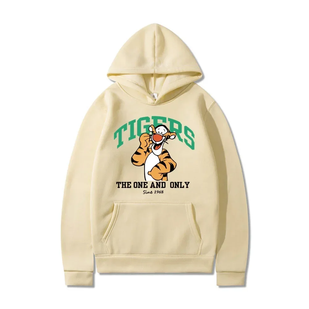 Disney Sweater Tigger Cartoon Print Sweater Loose Men\'s and Women\'s Students Hoodies Women Streetwear Women