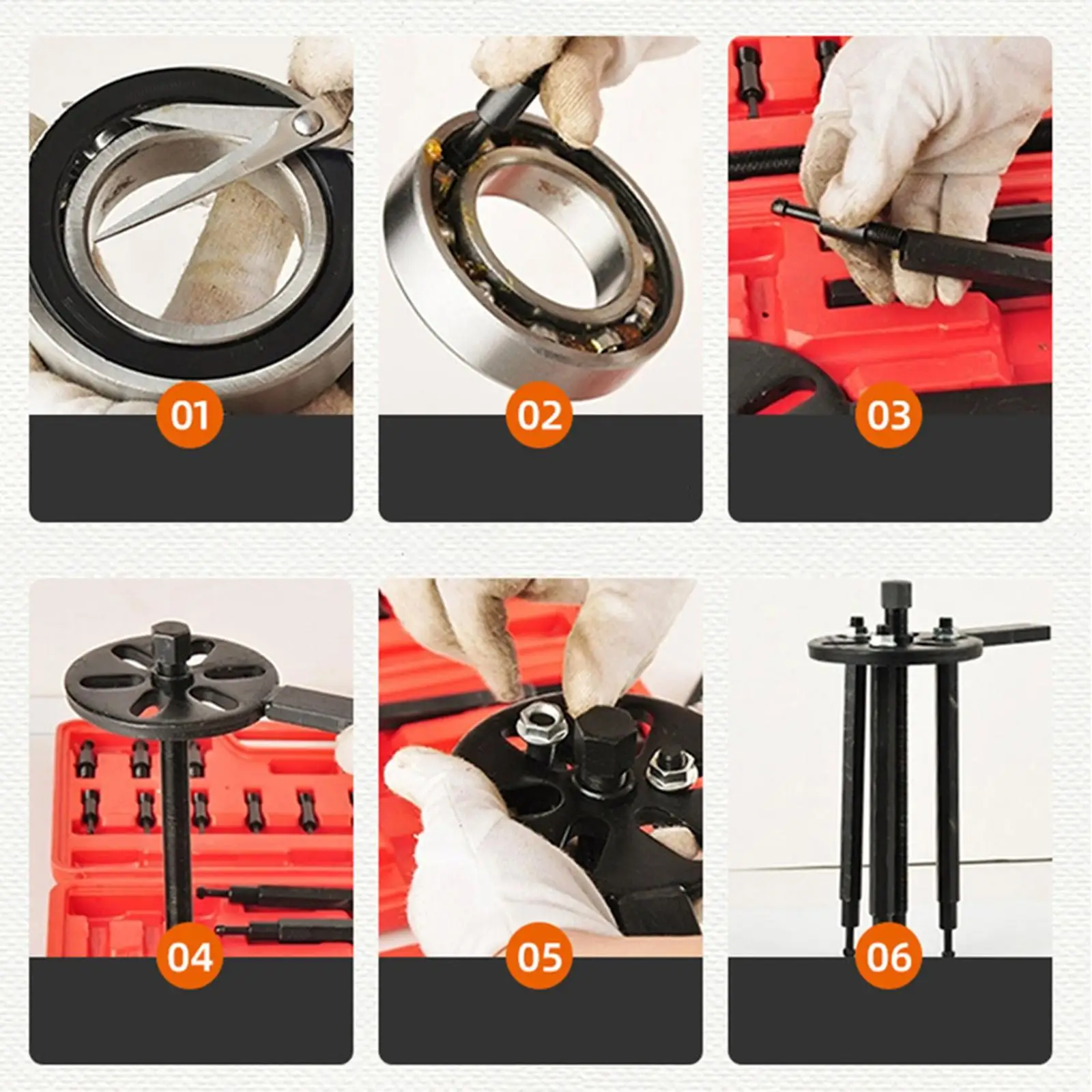 ثقب تحمل مجتذب مجموعة ثقب الداخلي إزالة ميكانيكا أداة استبدال قطع الغيار والعتاد تحمل التفكيك تحمل مجتذب عدة #5