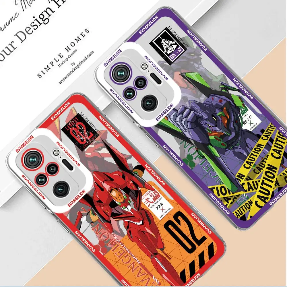 Case for Redmi Note 11 Pro 12 Pro 10 Pro 9 9s 10s 11s 12s 5G Transparent Back Cover Neons Geneslses Evangelions