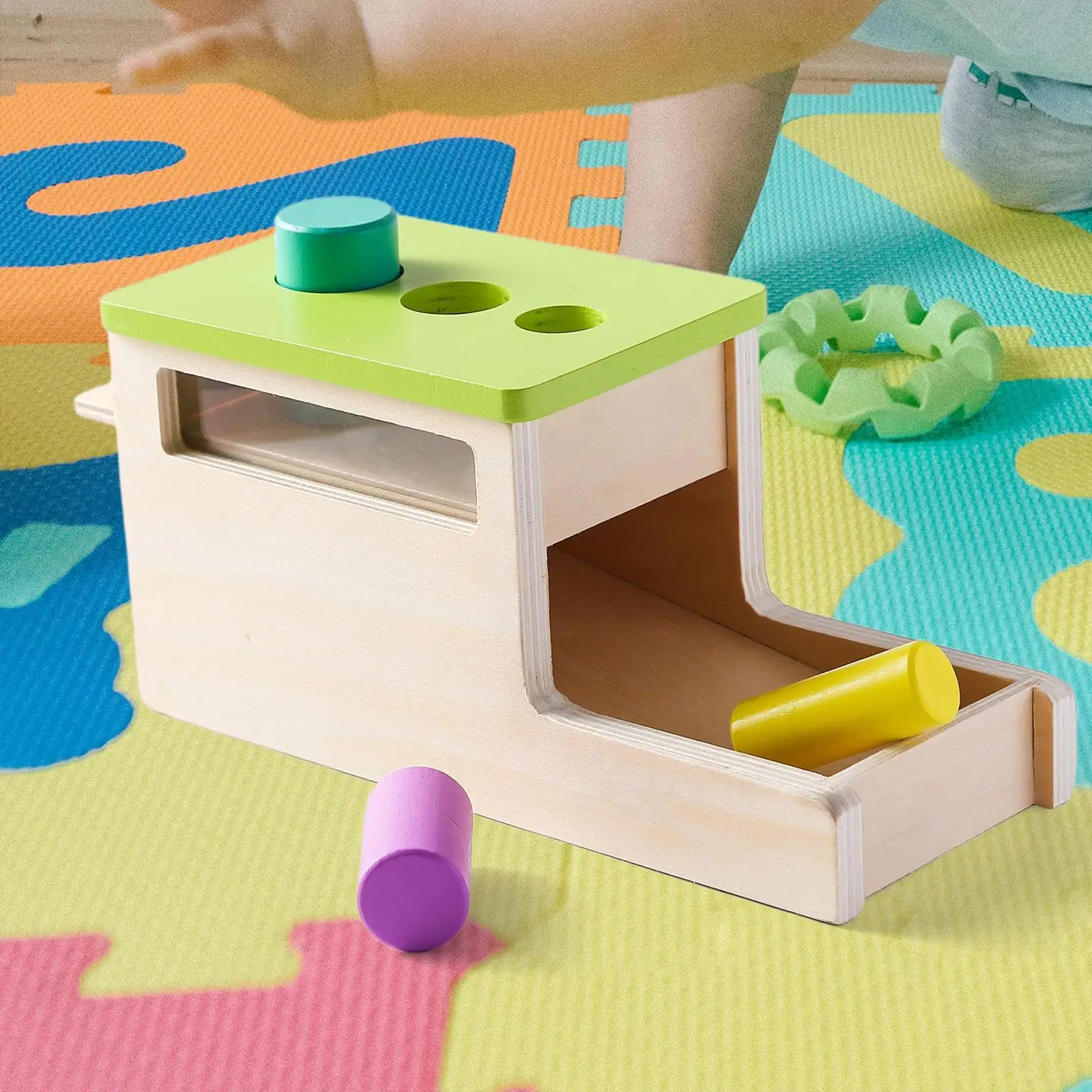 Caja de permanente de objetos con bandeja, caja a juego, juguete de aprendizaje Montessori