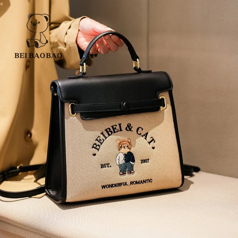 

2025 New Textured Canvas Large-capacity Cartoon Handbag Bag Light Luxury Creative Women's Backpack Women's Bag