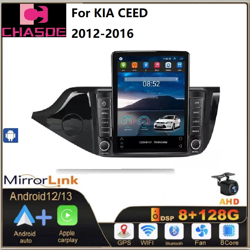 Android 13 8+128G IPS Screen Car DVD Player For KIA CEED 2012-2016 360 camera GPS Navigation SWC Audio Car Video