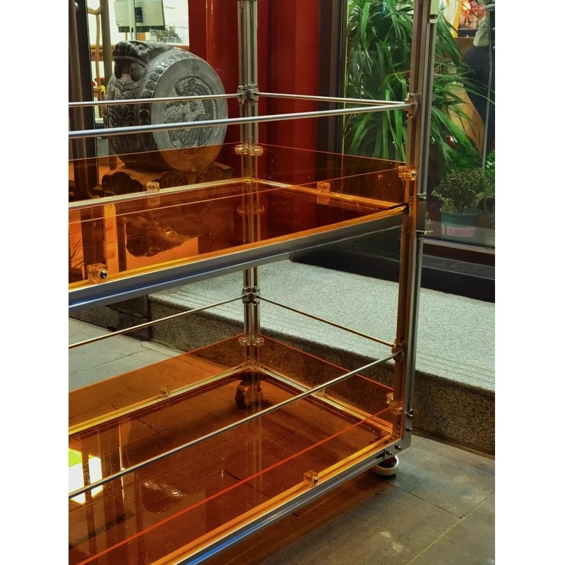 Simple modern style large-capacity aluminum profile movable acrylic side cabinet,cabinet, storage cabinet
