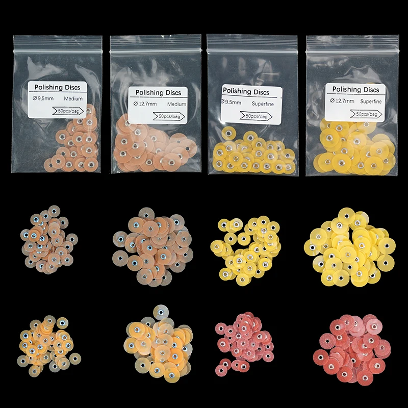 

100Pcs Dental Composite Finishing and Polishing Discs Coarse Medium Superfine Disk Autoclavable Dental Material ﻿